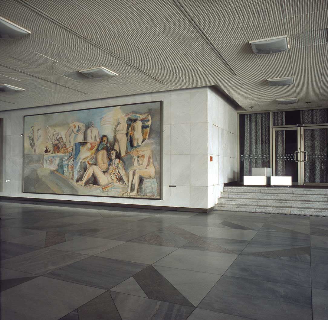 Ommo Wille, Galerie – große Halle mit den Auftragskunstwerken, 1992 © Ommo Wille Schulworkshop zur Ausstellung Jitka Hanzlová, Foto-Workshop für Kids